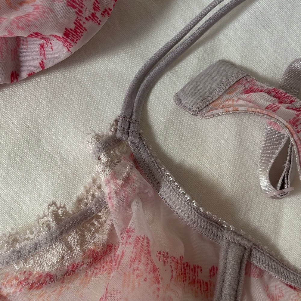 Calvin Klein Pink and Cream Lace Bra 34B
Panty Size M Sold as a set NWOT - Picture 3 of 7